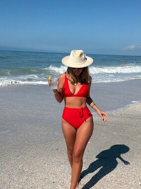 Summersalt Red High-Waist Tie Bikini Set